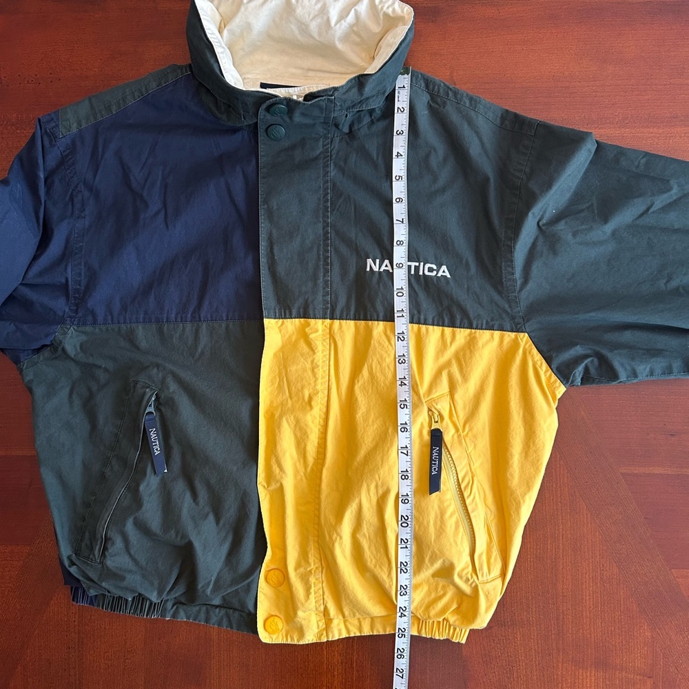 Vintage Nautica Men’s Medium-weight Reversible Rain Jacket with hooded collar - Picture 10 of 16